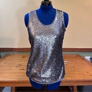 Nic+Zoe gray sequin tank top